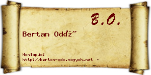 Bertan Odó névjegykártya